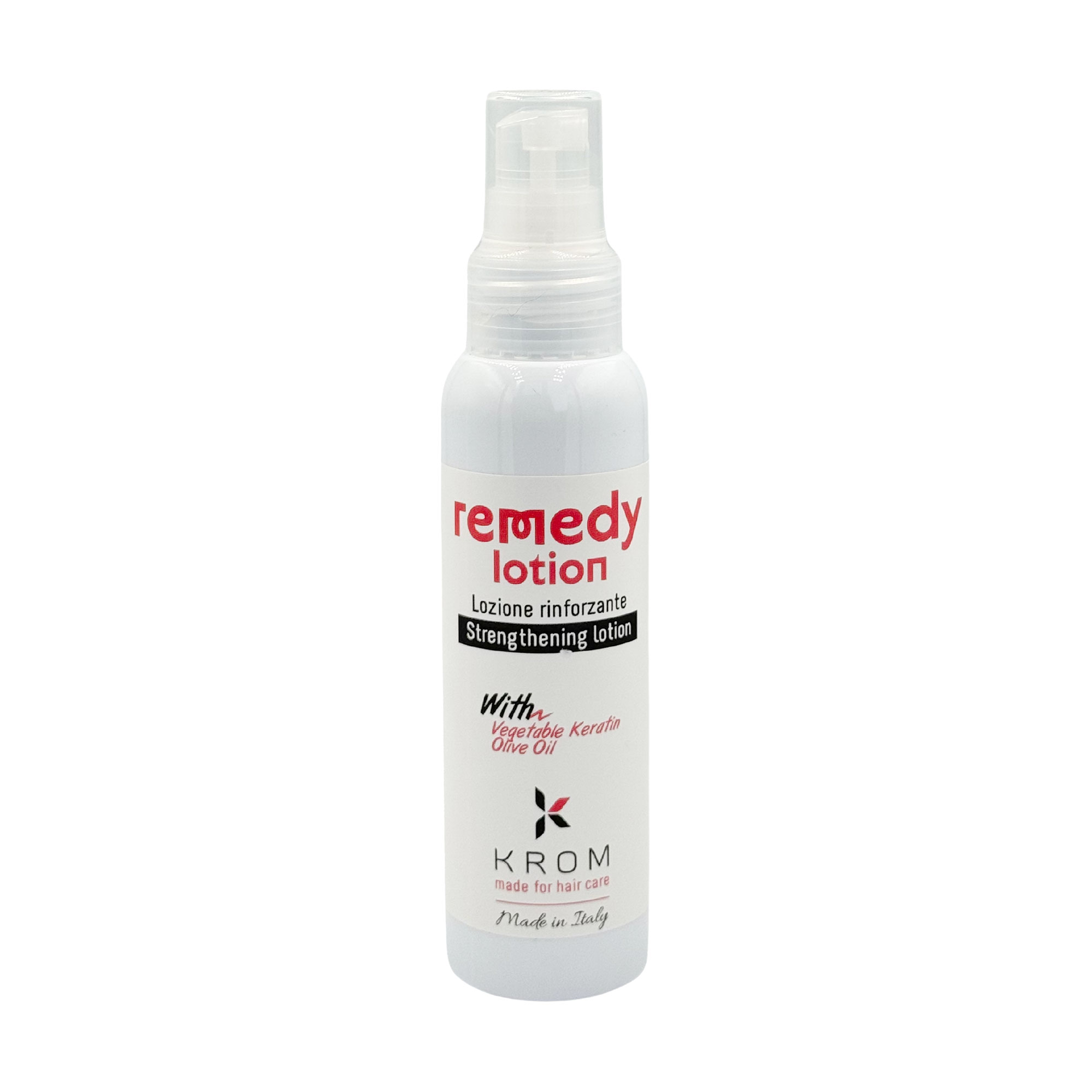 Зміцнювальний лосьйон для волосся Krom Remedy Lotion з рослинним кератином та олією оливи, 100 мл